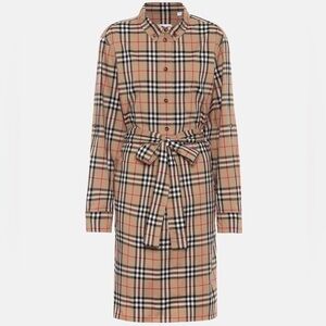 New Burberry check dress classic cotton shirt dress